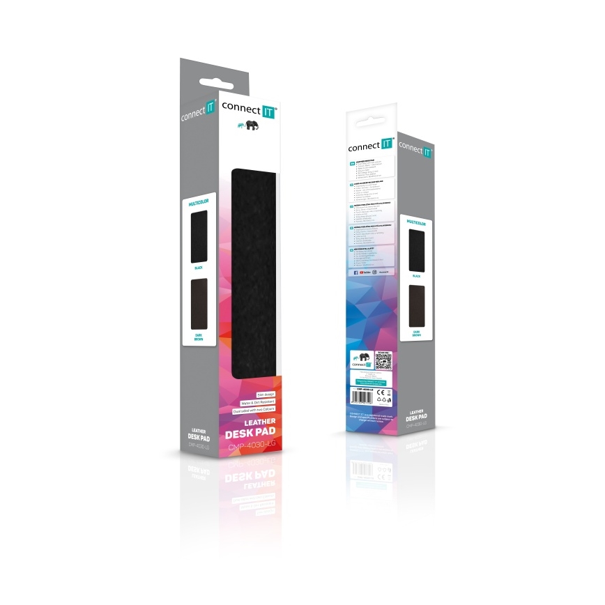 CONNECT IT CMP-4030-LG - Tappetino reversibile per tastiera e mouse 90x40 cm nero/marrone