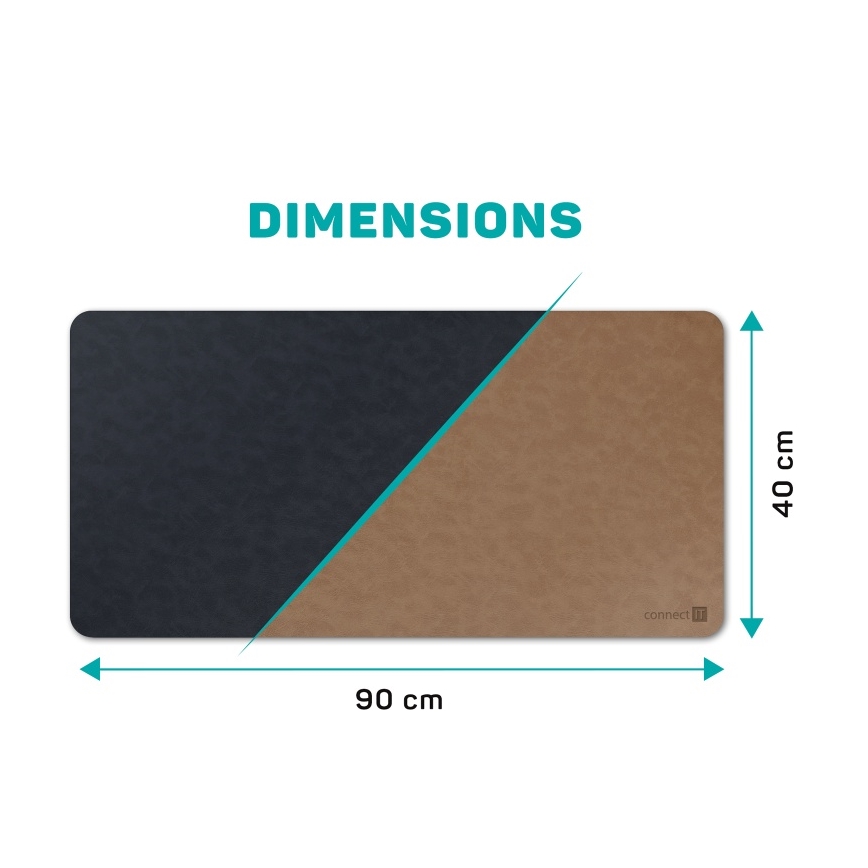 CONNECT IT CMP-4040-LG - Tapis réversible pour clavier et souris 90 x 40 cm bleu/marron
