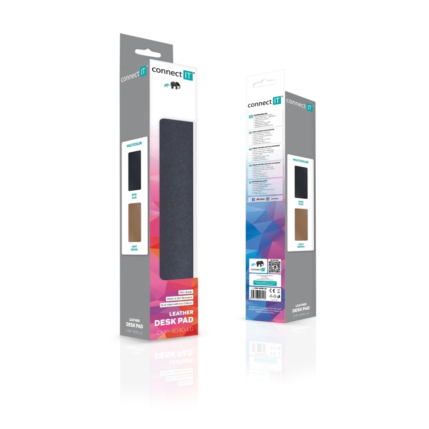 CONNECT IT CMP-4040-LG - Tappetino reversibile per tastiera e mouse 90x40 cm blu/marrone