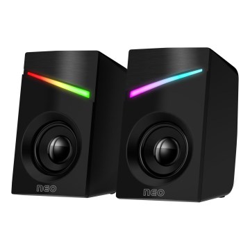 CONNECT IT CSP-1100-BK - SET 2x LED RGB Gaming-Lautsprecher 6W/5V schwarz