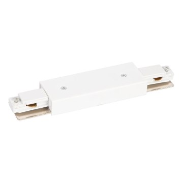 Connecteur pour luminaires dans le système de rail monophase droit + alimentation électrique blanc