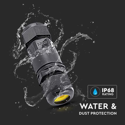 Connettore impermeabile IP68 nero