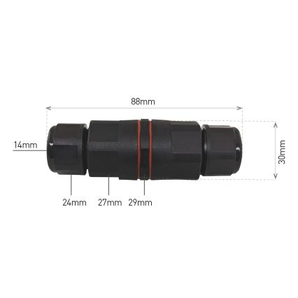 Connettore per cavi CWF 250V/16A IP68 3x2,5 mm²