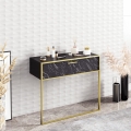 Consolle da parete POLKA 76,8x90 cm oro/nero