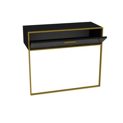 Consolle da parete POLKA 76,8x90 cm oro/nero