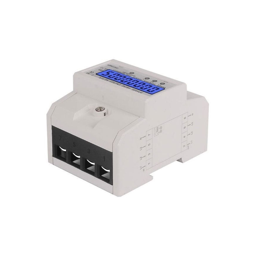 Contatore elettrico trifase digitale per guida DIN DDS024