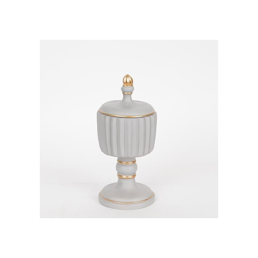 Contenitore decorativo 21x9 cm grigio/oro