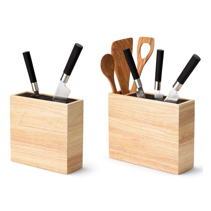 Continenta C3315 - Porte-couteaux avec un insert flexible et un compartiment 27,5x9x21,5 cm