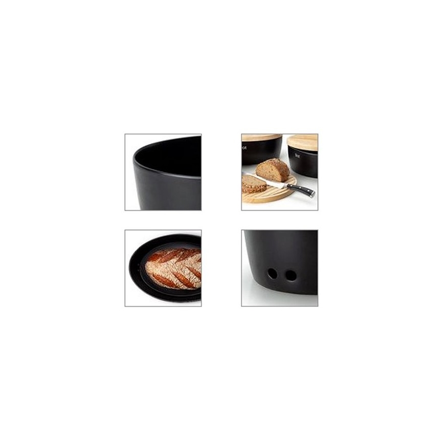 Continente C3730 - Portapane 13,5x30 cm nero/beige