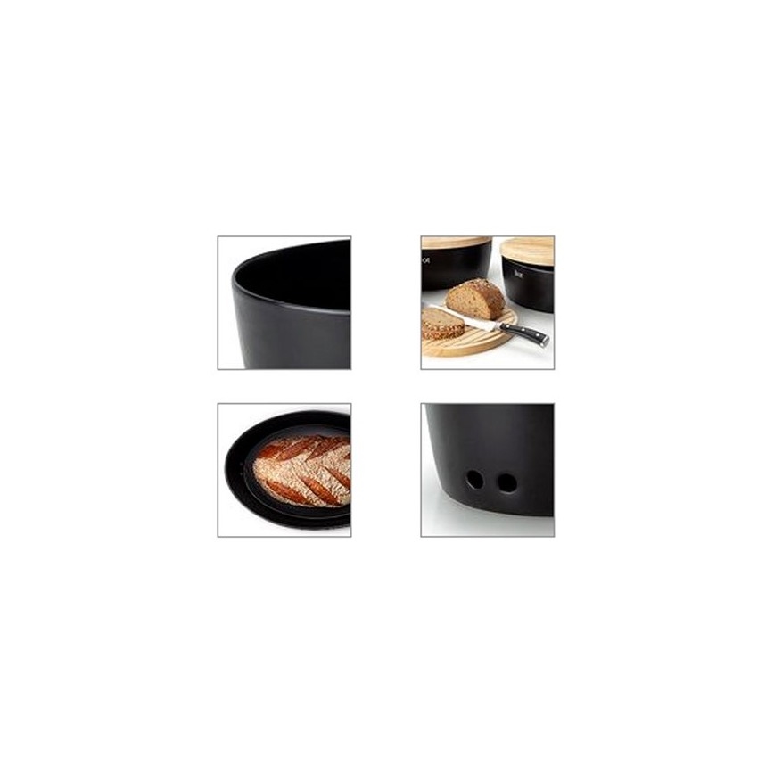 Continente C3732 - Portapane 13,5x36 cm nero/beige