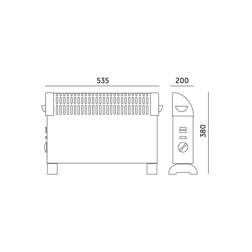 Convettore elettrico SONDO 750/1250/2000W/230V nero