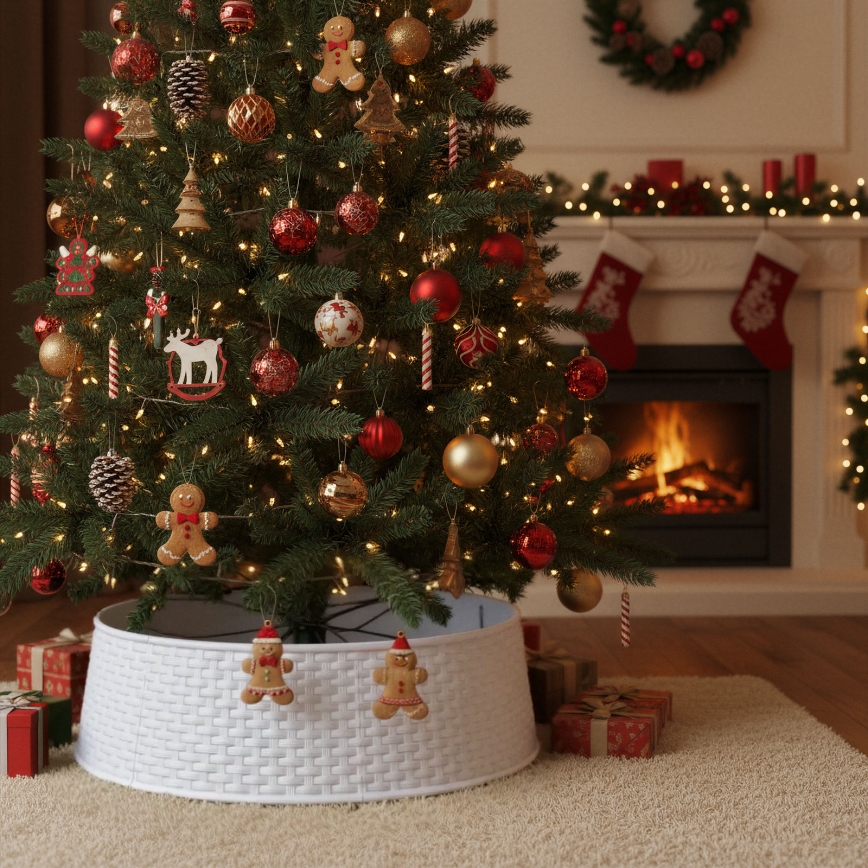 Copertura per la base dell'albero di Natale Ø 65 cm, bianca