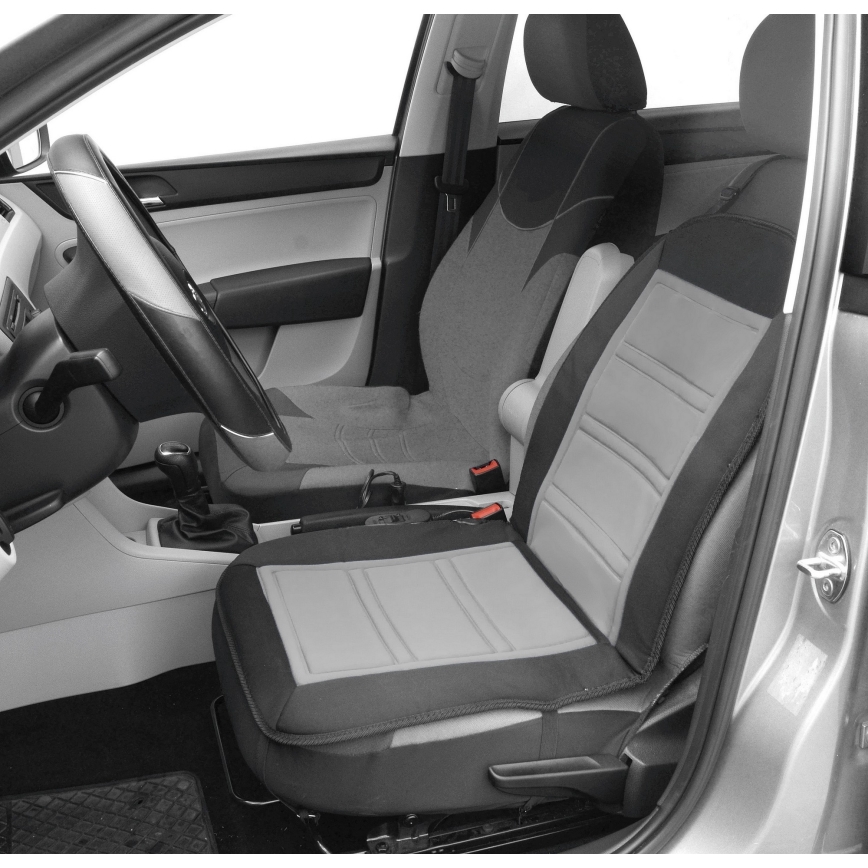 Coprisedile riscaldato con termostato 12V nero/grigio