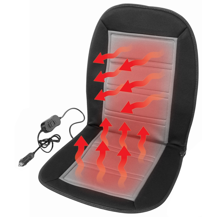 Coprisedile riscaldato con termostato 12V nero/grigio