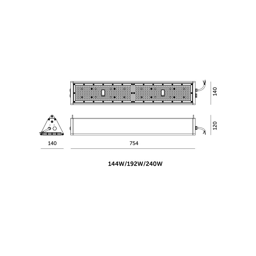 Apparecchio tecnico industriale LED dimmerabile NICO HIGHBAY LED/144/192/240W/230V 3000/4000/6000K IP65