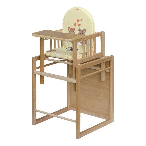 COSING - Chaise de repas 2-en-1 pour enfant Viktoria hêtre/crème