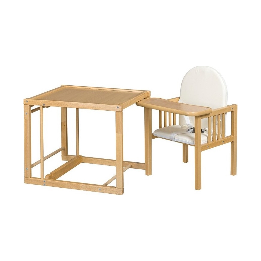 COSING - Chaise de repas pour enfant 2 en 1 Viktoria hêtre/blanc
