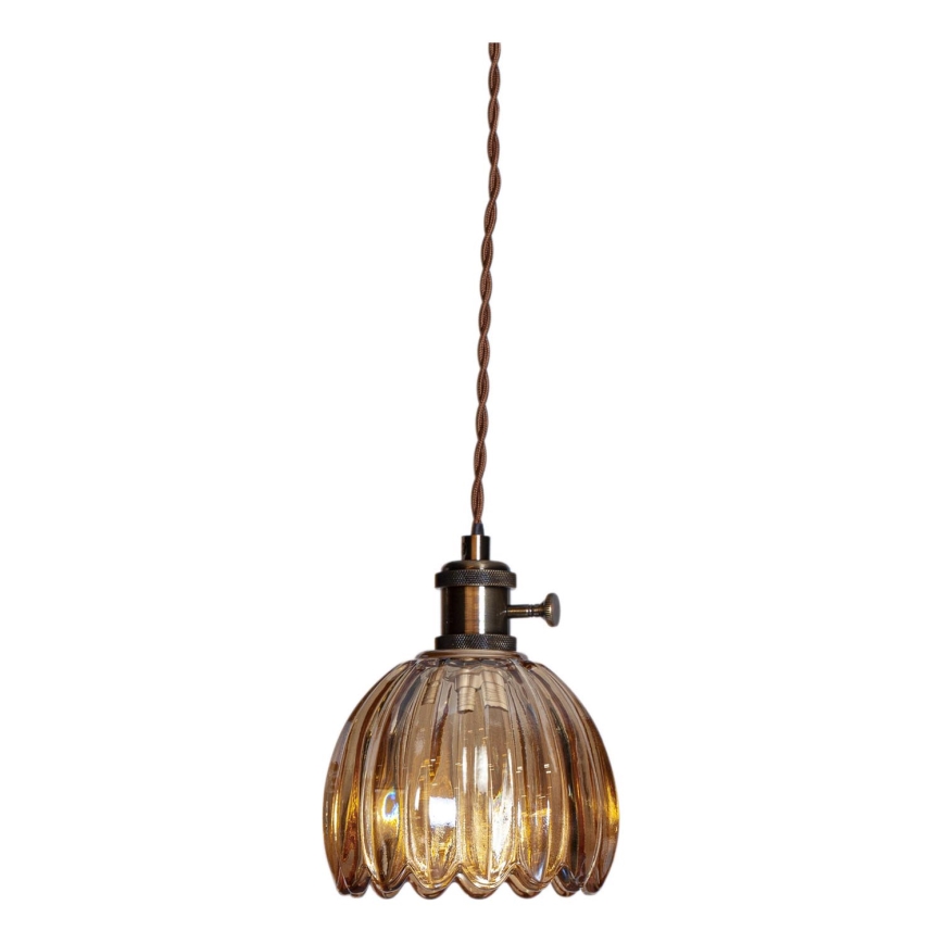 Cottex - Lampada a sospensione con cavo e spina NORA 1xE14/5W/230V marrone
