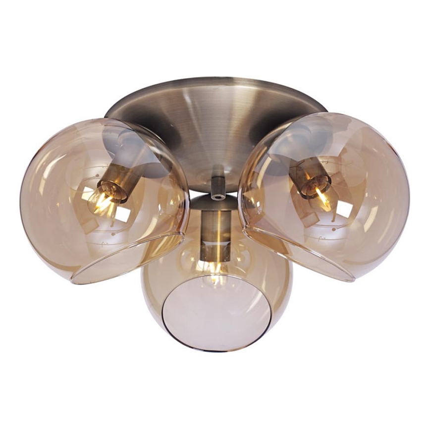 Cottex - Deckenleuchte CAPELLA 3xE14/40W/230V Ø 37 cm rauchfarben/braun