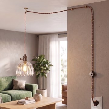 Cottex - Lampada a sospensione con cavo da collegare alla presa NORA 1xE14/5W/230V, trasparente