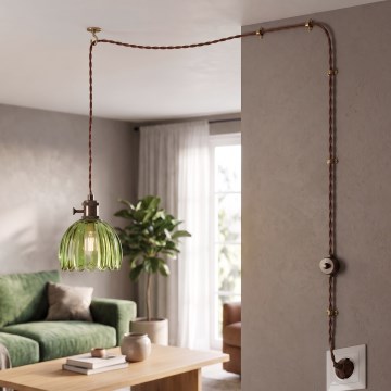 Cottex - Lampada a sospensione con cavo e spina NORA 1xE14/5W/230V verde