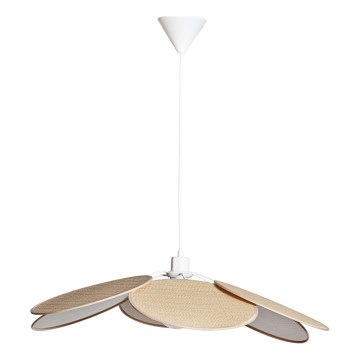 Cottex - Lampadario a cavo WINF 1xE27/8W/230V beige/bianco