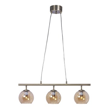 Cottex - Lampadario a sospensione con cavo CAPELLA 3xE14/40W/230V fumé/marrone