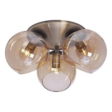 Cottex - Plafoniera CAPELLA 3xE14/40W/230V Ø 37 cm fumé/marrone
