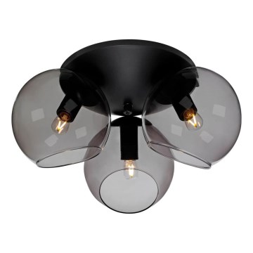 Cottex - Plafoniera CAPELLA 3xE14/40W/230V Ø 37 cm fumé/nero