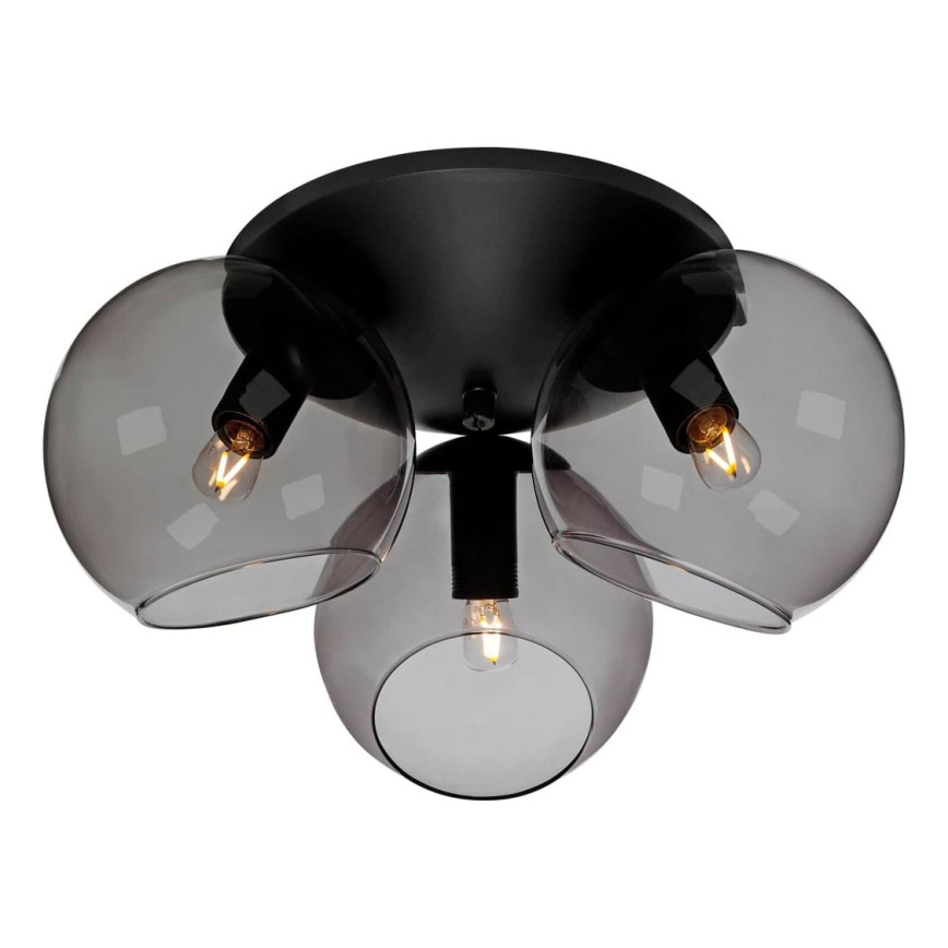 Cottex - Plafonnier CAPELLA 3xE14/40W/230V Ø 37 cm fumé/noir