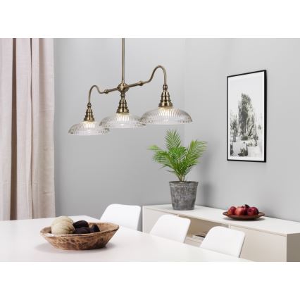 Cottex - Lampadario con asta SNOOKER 3xE27/60W/230V