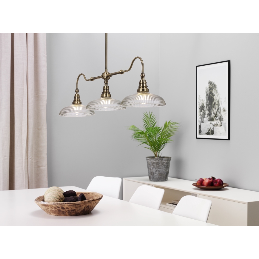 Cottex - Lampadario con asta SNOOKER 3xE27/60W/230V