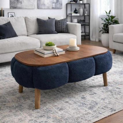 Couchtisch FELPO 68x98 cm blau/nussbaum
