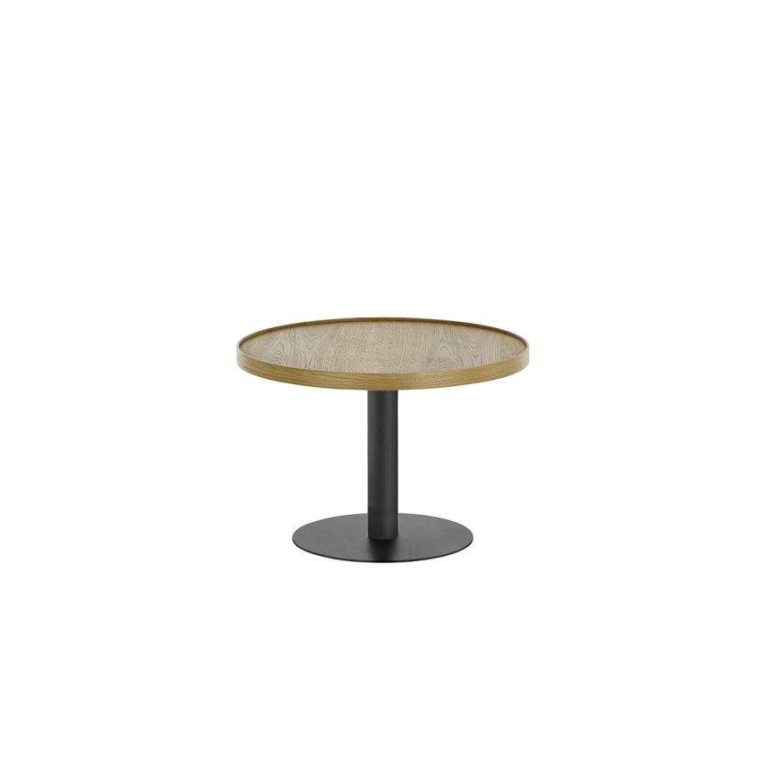 Couchtisch FOCUS Ø 60 cm Eiche/Schwarz