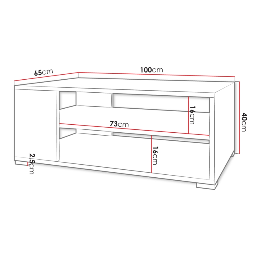 Couchtisch GIMREN 40x100 cm weiß