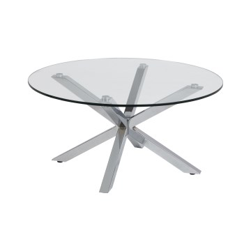 Couchtisch LUCA 82 cm, klar/silber
