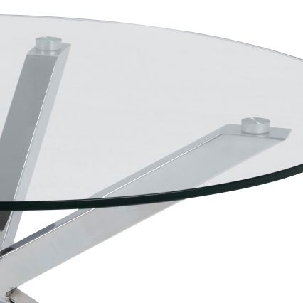 Couchtisch LUCA 82 cm, klar/silber