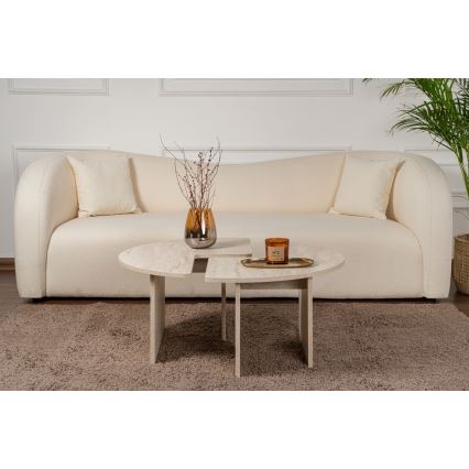 Couchtisch LUVIA, Marmor-Dekor, Beige