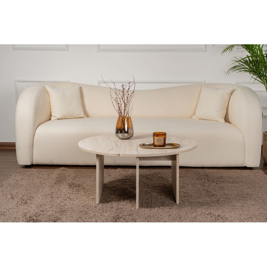 Couchtisch LUVIA, Marmor-Dekor, Beige