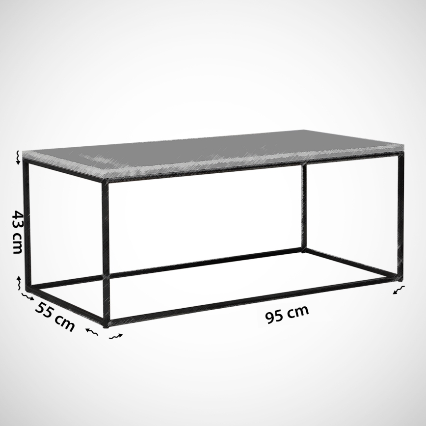 Couchtisch MARMO 43x95 cm schwarz/weiß