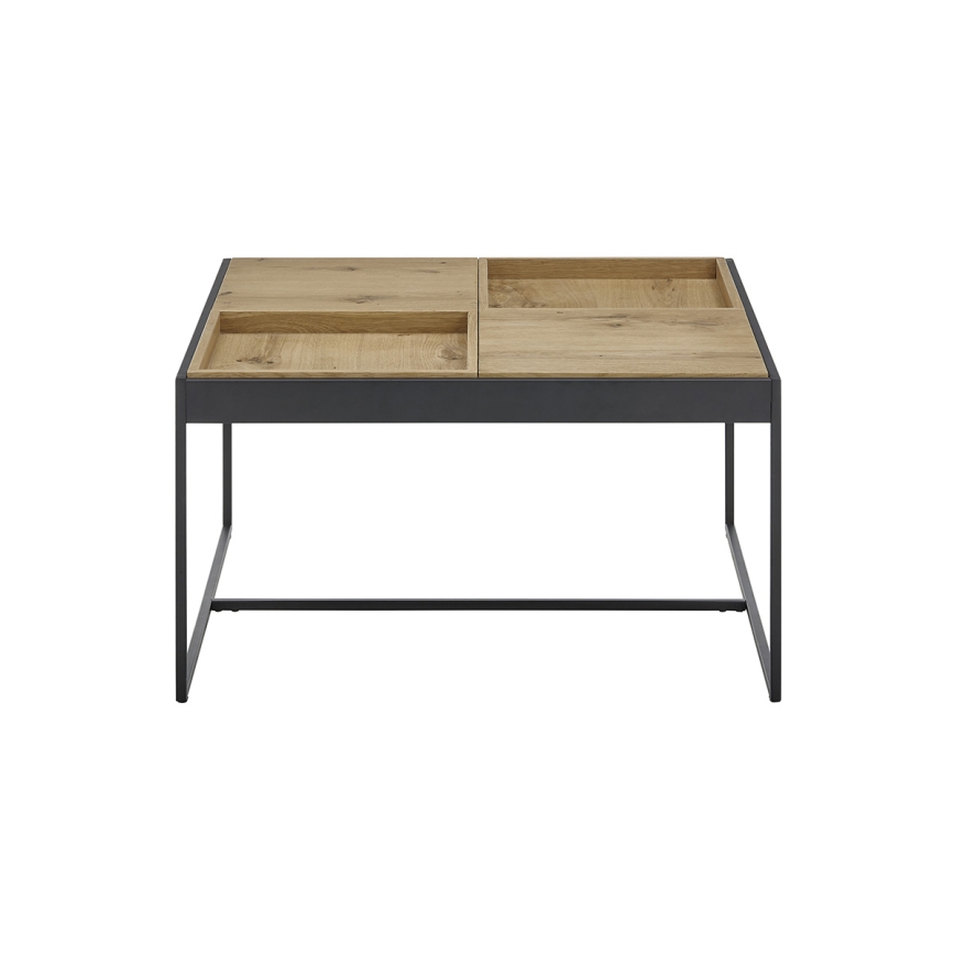 Couchtisch PULSE 83 x 83 cm Eiche/Schwarz