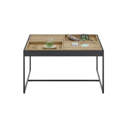 Couchtisch PULSE 83 x 83 cm Eiche/Schwarz