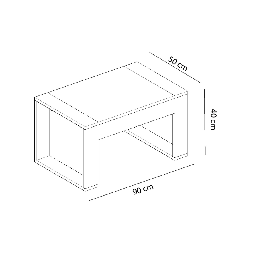Couchtisch RETRO 40x90 cm weiß/braun
