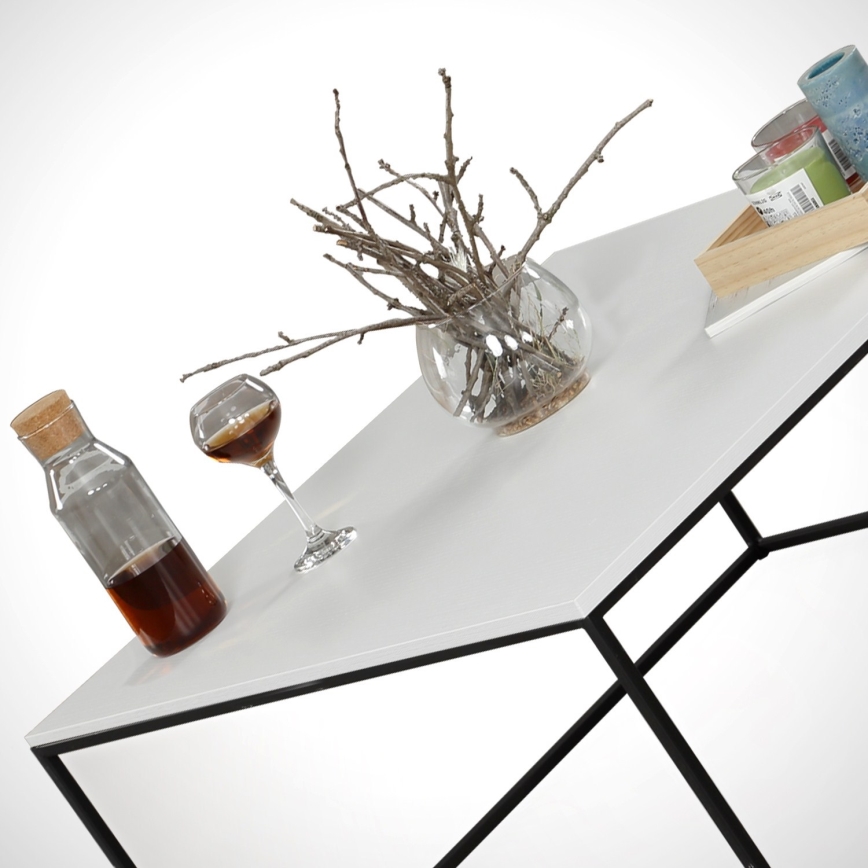 Couchtisch ROYAL 43x75 cm schwarz/weiß