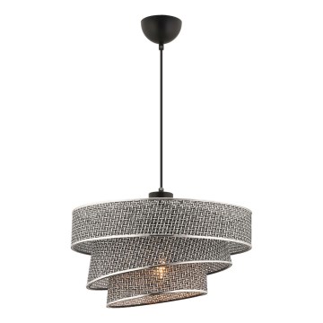 COUPER Pendelleuchte 1xE27/60W/230V Grau/Glänzend Chrom