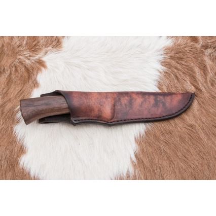 Couteau de chasse en acier de Damas 11,8 cm noyer/bois de cerf