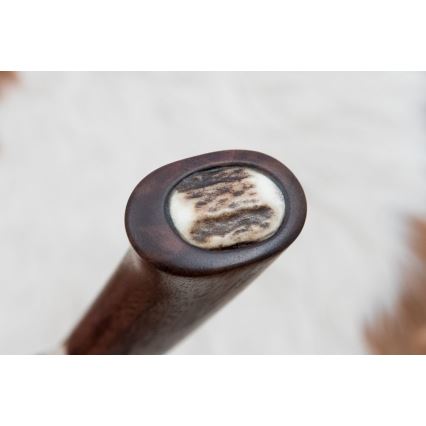 Couteau de chasse en acier de Damas 11,8 cm noyer/bois de cerf