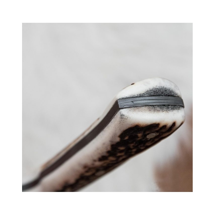 Couteau de chasse en acier de Damas 11 cm bois de cerf