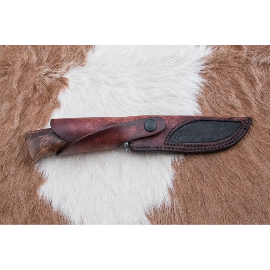 Couteau de chasse en acier de Damas 13 cm peuplier/ébène
