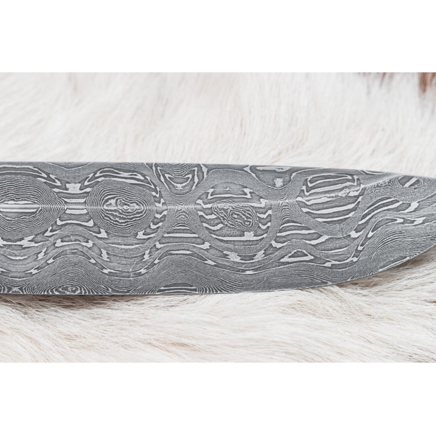 Couteau de chasse en acier de Damas 13 cm peuplier/ébène